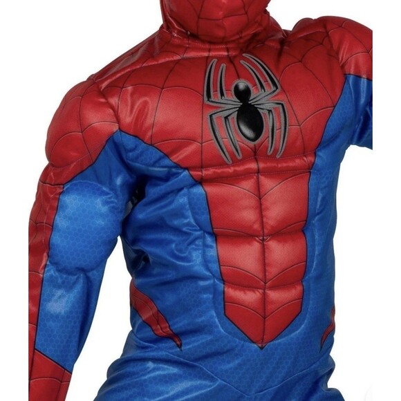 Child's Size M (8) Marvel SPIDER-MAN Halloween Costume Muscle Chest Red Blue - Picture 5 of 5